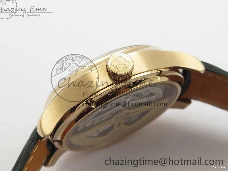 MIROTIME 0304 Premium Portugieser Perpetual Calendar IW503302 RG V9F 1:1 Best Edition Blue Dial on Black Leather Strap A 7098